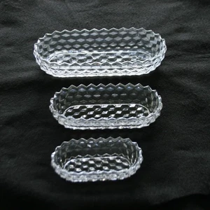 Set of 3 American Brilliant Period Cut Glass Oval Dishes w/ Sawtooth Edge - Picture 1 of 3