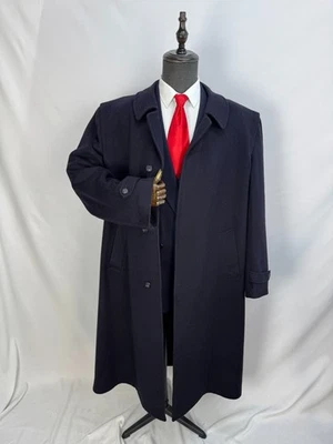 Vintage Men's Original Tiroler Loden Wool dark navy classic Overcoat US 52L 54L - Image 1 of 4