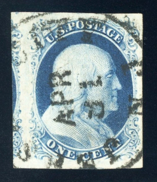 #8, 1c Blue - Type III, USED, XF/Superb, intense color, 2012 PSE (graded 95) - Image 1 of 1
