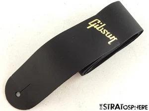 Gibson Black Leather GUITAR STRAP 1950s Les Paul Standard 50s Double Trouble - Picture 1 of 1