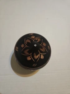 Hand Carved Wooden Trinket Box/Jar Unique - Picture 1 of 6