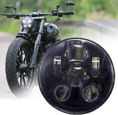 5,75 Zoll Motorrad Scheinwerfer LED Runde E GeprüftE Hi/Lo Projektion für Harley - Bild 1 von 4