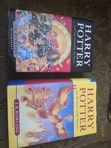 Harry Potter First Edition Hardcover UK Bloomsbury Books Lot. A.T.O.T.P & T.D.H. - Picture 1 of 8