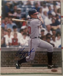 Autographed Photo 8X10 Chipper Jones with COA Atlanta Braves HOF W/COA - Picture 1 of 2