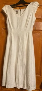 Nuevo con etiquetas Vestido Anne No Blanco Manga Gorra Hasta la Rodilla Talla 2 - Imagen 1 de 6