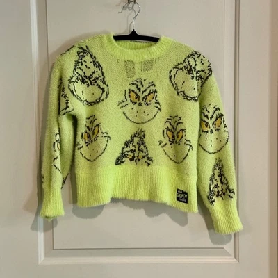 Suéter de Navidad para Niña The Grinch Justice Talla S Tejido Difuso Verde Foto 1 de 4