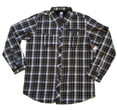 Metal Mulisha Gully Mens Button Up Plaid Flannel Shirt L - Image 1 of 4