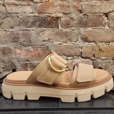 Женские сандалии-шлепанцы Sorel REIN CB честные бежевые/отбеливающие керамические новые без ценников 2113111 - Изображение 1 из 4