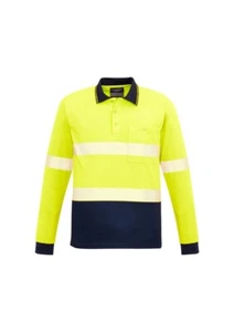 Syzmik ZH530 Unisex Hi Vis Segmented L/S Polo (Hoop Taped) Size S - Foto 1 di 2