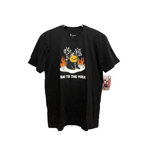 NEW Tokidoki x Gudetama Bad to the Yolk Black T-Shirt Men Large Top Rare HTF NWT - Picture 1 of 4