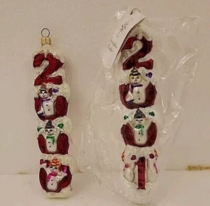 Christopher Radko Millennium Magic Jahr 2000 & 2001 2er Set Glas Ornamente - Bild 1 von 4