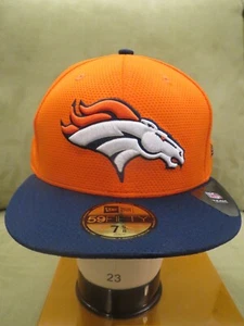 New Era Denver Broncos Naranja Texturizado Sombrero Ajustado, Billete Azul Marino, Talla 7 5/8 - Imagen 1 de 6