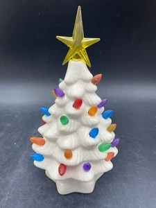 Mr. Christmas White Tree Multicolor Ceramic Lights Christmas Tree 8" Works - Picture 1 of 12
