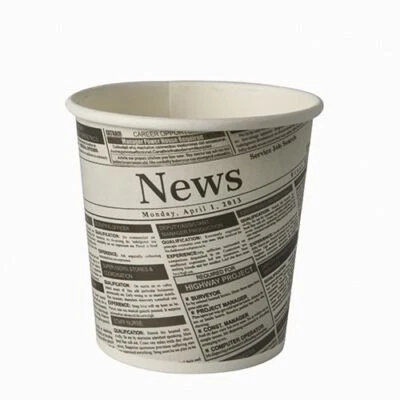 Suppenbecher Suppenschlaen Soup Becher Bio 470ml Pappe Snackbecher Newsprint  - Bild 1 von 2