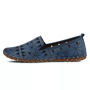 MOCASÍN LIGERO SPRING STEP FUSARO FLEXIBAL CUERO AZUL EE. UU. 8, UE 38 - Imagen 1 de 6