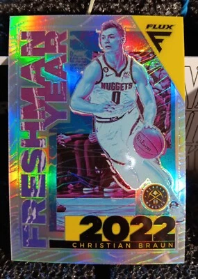 2022-23 Panini Flux #15 Christain Braun Prizm Freshman Year Nuggets Basketball  - Image 1 of 2
