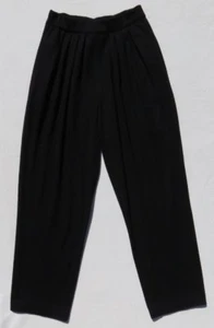 SAMMLERSTÜCKE USA schwarze Stretch Strick Wolle Plissee vorne Hose Größe S Taschen - Bild 1 von 5