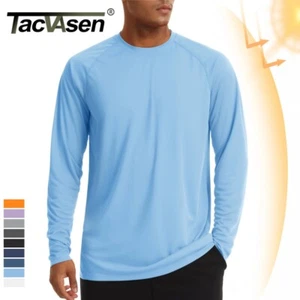 UPF50+ Men's Long Sleeve Shirts Sun Block Quick Dry Workout Hiking Fishing Shirt - Picture 1 of 72