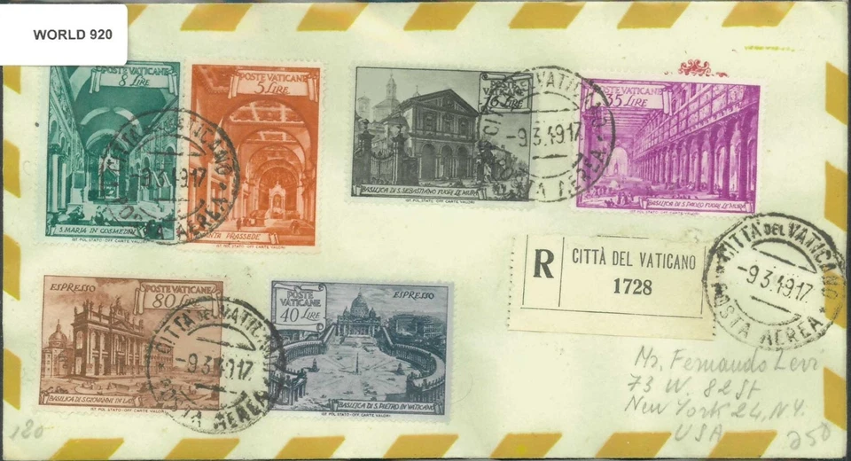 SAVOYSTAMPS-VATICAN FDC- 1949- ROMAN BASILICAS – VF - PRICELESS- LOT # 920 - Image 1 of 1