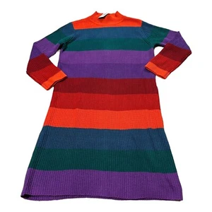 NWT Torrid Multi Stripe Long Sleeve Mock Neck Knit Sweater Dress 00 Women’s M/L - Picture 1 of 9