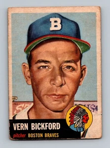 1953 Topps #161 Vern Bickford GD-VG Vintage Baseballkarte - Bild 1 von 2