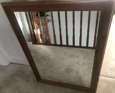 Wooden frame mirror, some stains but overall good condition - Image 1 of 3