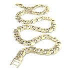 9ct Gold Cast Plain and Patterned Chain Men's 24 Inches Long 69.6g