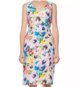 Miranda Skoczek for Gorman Dress Size 8 /US4 Pencil Knee Length V-neck Art Print - Picture 1 of 7