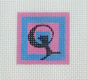 Associated Talent AT needlepoint handpaint Alphabet Mini "Q" Letter AA-172Q 14m - Picture 1 of 6