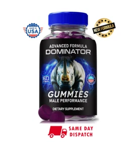 Dominator Male Performance Gummies – New Advanced Formula – 60 Gummies (1 Pack) - Picture 1 of 8