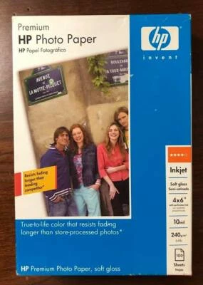 HP Inkjet Soft Gloss 4x6 Premium Photo Paper - 100 Sheets New in Box Sealed - Image 1 of 2