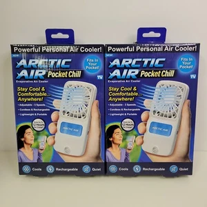 Arctic Air Pocket Chill 2er Pack 3 Geschwindigkeiten Persönlicher Kabelloser Wiederaufladbarer Mini Ventilator - Bild 1 von 12