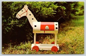 Tryon North Carolina~Riding & Hunt Club~Tryon Trojan Wooden Horse~1960s Postcard - Picture 1 of 2