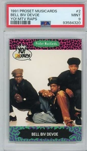 1991 Pro Set MusiCards Yo! MTV Raps #2 BELL BIV DEVOE PSA 9 neuwertig - Bild 1 von 2