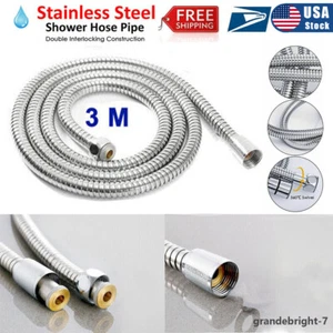 118inch Shower Hose Flexible Stainless Steel Chrome Shower G1/2 Bathroon Pipe - Picture 1 of 13