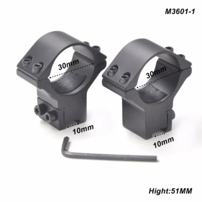 2PCS X 30mm Ring Rifle Scope Mount w/11mm Rail Dovetail Optical Sight Base - Image 1 of 4