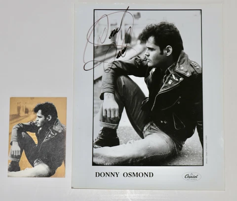 Donny Osmond signed press photo 1989 and party invite for Capitol album Cover