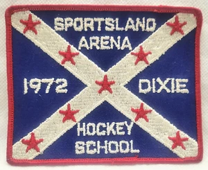 1972 Sportsland Arena Dixie Hockey School Vintage Cloth Patch 4 X 5 Inches - Picture 1 of 6