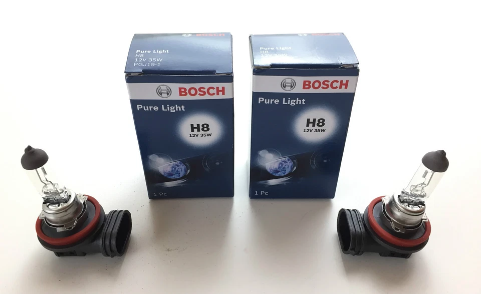 2 x Lámpara Bosch Pure Light H8 12V 12 Voltios 35W 35 vatios Certificado E PGJ19-1 Foto 1 de 4