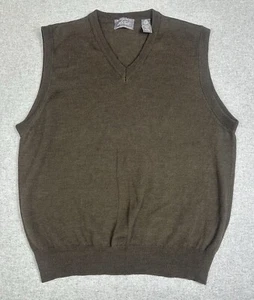 Vintage Lord Taylor Merinowolle Pullover Weste Herren XL Braun Made in Italy Hipster - Bild 1 von 7