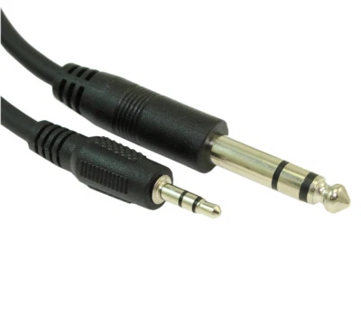 MY CABLE MART 6ft 1/4inchinch Stereo TRS to 3.5mm Audio/Guitar Male to Male Cable Black