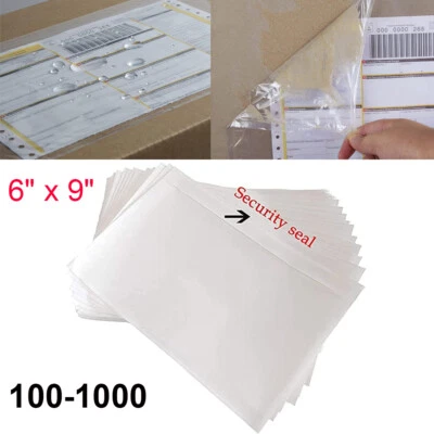 100-1000 Clear Packing List Envelopes 6"x9" Shipping Label Pouches Self Adhesive - Image 1 of 4