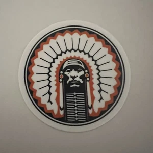 Chief Illiniwek Fighting Illini Vinyl Sticker 2" x 2" - White - Picture 1 of 3