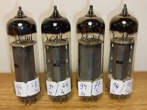 6P14P-EV = EL84 6BQ5 Tubes NOS Matched Quad Soviet Valves Different dates - Picture 1 of 10