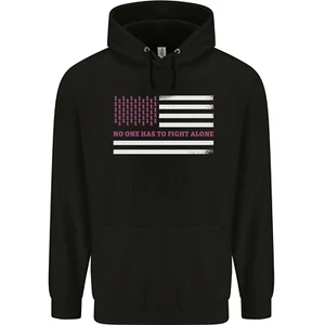 Breast Cancer Awareness USA Flag Childrens Kids Hoodie - Picture 1 of 84