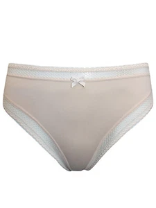 Ex Marks and Spencer Geometric Lace Trim High Leg Knickers size 10-16 - Picture 1 of 4