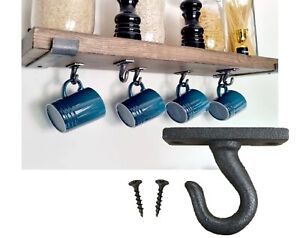 mug cup hook screw in kitchen mug hooks Iron under shelf cupboard organizer L