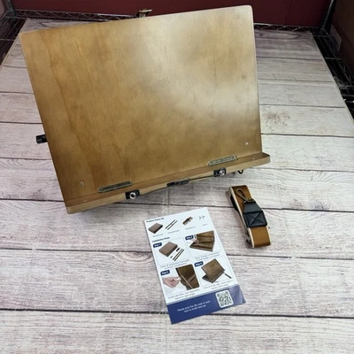 A3 木制桌面画架可调节 0–90° 便携式 带存储和表带(阅读) — 第 1/4 张图片