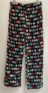 Holiday Time Kid Girls Christmas Fleece Adjustable Waist PJ Pants Black XL 14-16 - Picture 1 of 4