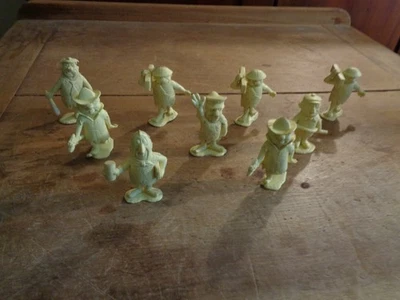 Marx Флинстоуны Рабочие Люди Винтаж 1960-е Доисторические 9 Фигурок Лот B - Изображение 1 из 4